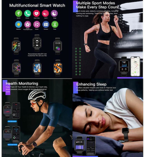 Choetech WT001 Smartwatch με Παλμογράφο (Μαύρο)