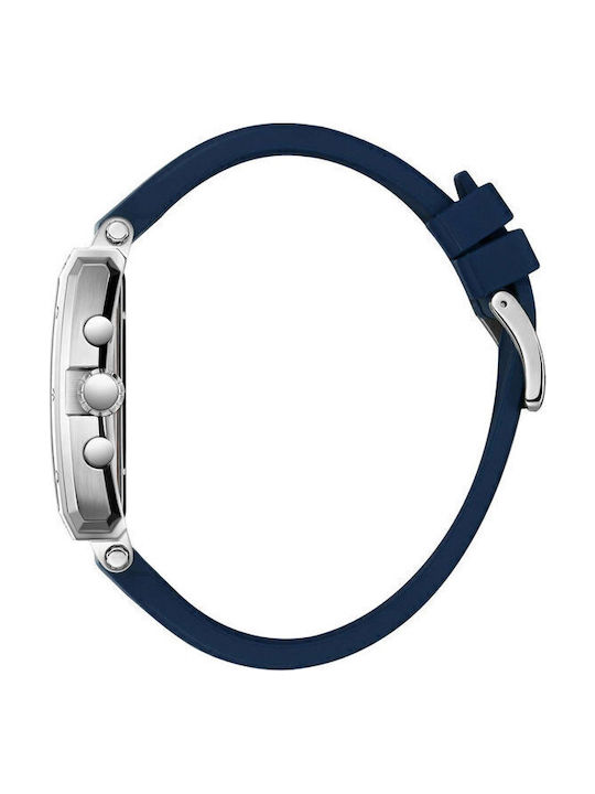 Beverly Hills Polo Club Men's Watch Battery with Blue Rubber Strap