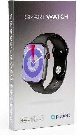 Platinet PSMART29B Smartwatch με Παλμογράφο (Μαύρο)