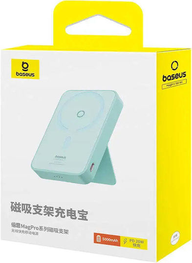 Baseus MagPro MagSafe Power Bank 5000mAh 20W mit USB-C Anschluss Stromlieferung Mint