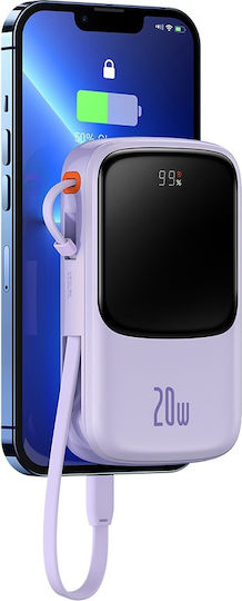 Baseus Qpow Pro Power Bank 20000mAh 20W με Θύρα USB-C Μωβ