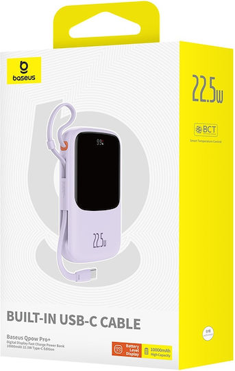 Baseus Qpow Pro+ Power Bank 10000mAh 22,5W Ladeleistung / Schnellladung Lila