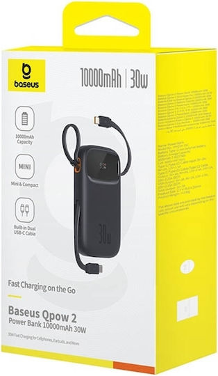 Baseus QPow 2 Power Bank 10000mAh 30W с USB-A порт и USB-C порт Черен