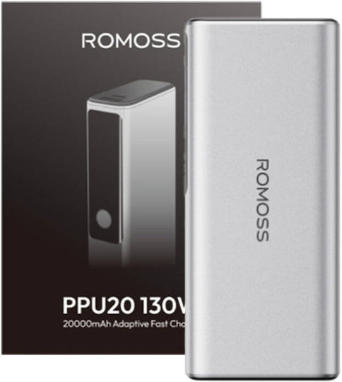 Romoss PPU10 Power Bank 10000mAh 130W με Θύρα USB-A και Θύρα USB-C Power Delivery / Quick Charge 3.0 Ασημί