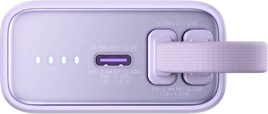 Romoss PHA10 Power Bank 10000mAh 22.5W με 2 Θύρες USB-C Μωβ
