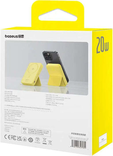 Baseus MagPro MagSafe Power Bank 5000mAh 20W with USB-C Port Power Delivery Yellow