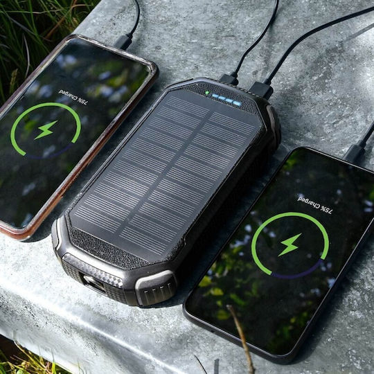 Mikamax Ηλιακό Power Bank 20000mAh Μαύρο
