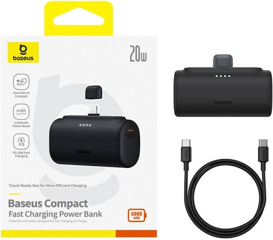 Baseus Compact Lightning Edition Power Bank 5000mAh 20W Power Delivery Black