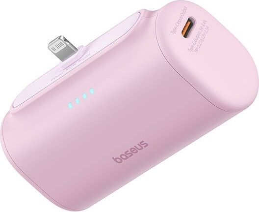 Baseus Compact Lightning Edition Power Bank 5000mAh 20W με Θύρα USB-C Ροζ