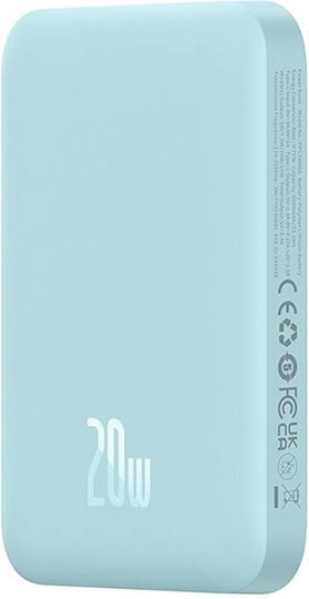 Baseus Magnetic Mini Power Bank 6000mAh 20W με Θύρα USB-C Μπλε