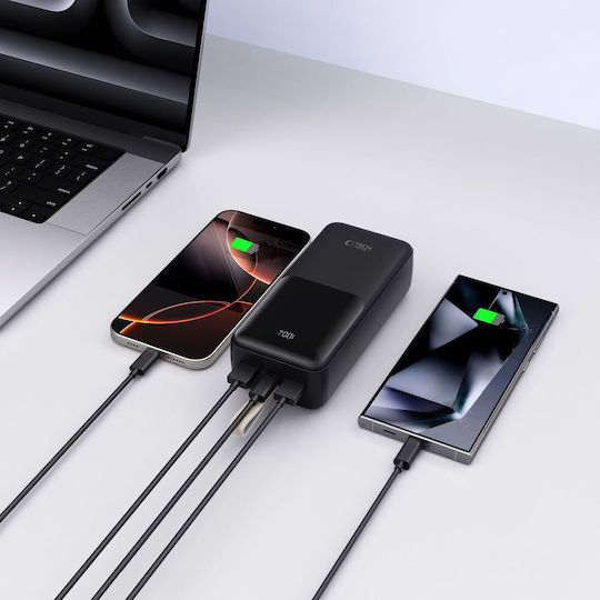 Tech-Protect PB03 Power Bank 30000mAh 22.5W με 2 Θύρες USB-A και Θύρα USB-C Μαύρο