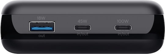 Trust Laro Baterie Externă 20000mAh 100W Cu Port USB-A Și 2 Porturi USB-C Power Delivery Încărcare Rapidă Neagră