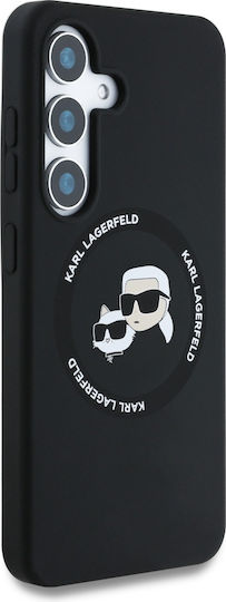 Karl Lagerfeld Heads Umschlag Rückseite Silikon 0.3mm Schwarz (Galaxy S25+)