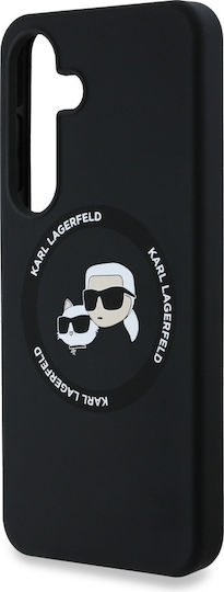 Karl Lagerfeld Heads Umschlag Rückseite Silikon 0.3mm Schwarz (Galaxy S25+)