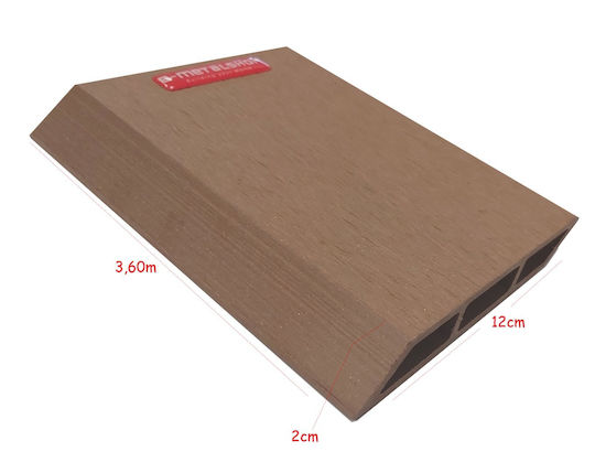 Dedron Deck Περίφραξης Κήπου Πλάγια Brown από WPC 360x12x2εκ. Καφέ