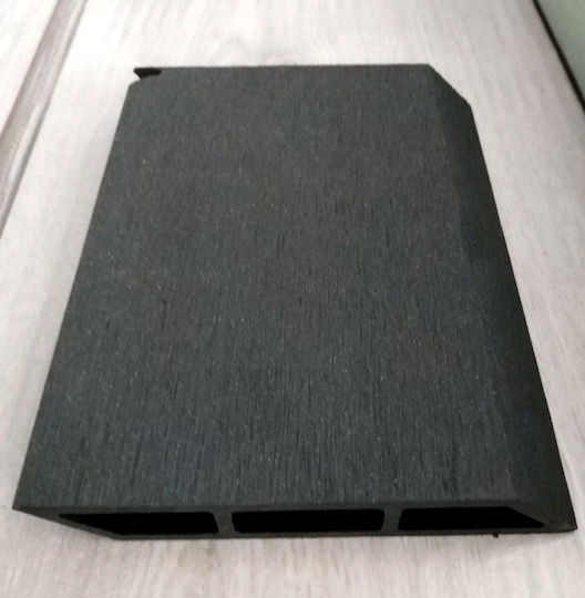 Dedron Umzäunung Deck für den Garten Seitwärts Schwarz aus WPC 360x12x2cm 1Stück Black