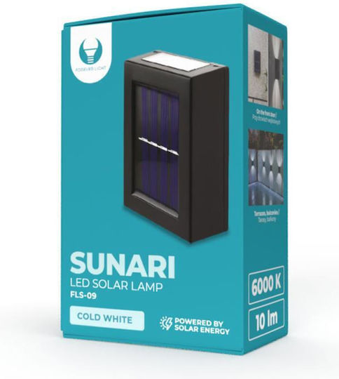 Forever Light Wall Mounted Solar Light 10lm with Cold White Light 6000K IP65 9.5cmx5.8cmcm