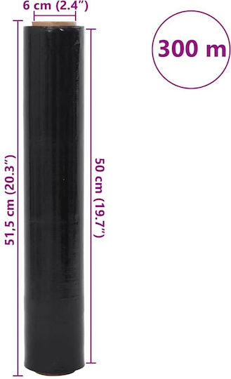Vidaxl Stretch Film 6 Τεμάχια Μαύρο 23 Μm 50 Cm X 300 M Μαύρο