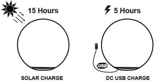 Aca Solar Light Floor Ball 1.5W Cold White 6000K with Remote Control IP54 30cmx30cmcm