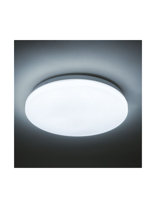 GloboStar Outdoor Ceiling Flush Mount with Integrated LED in White Color 61005