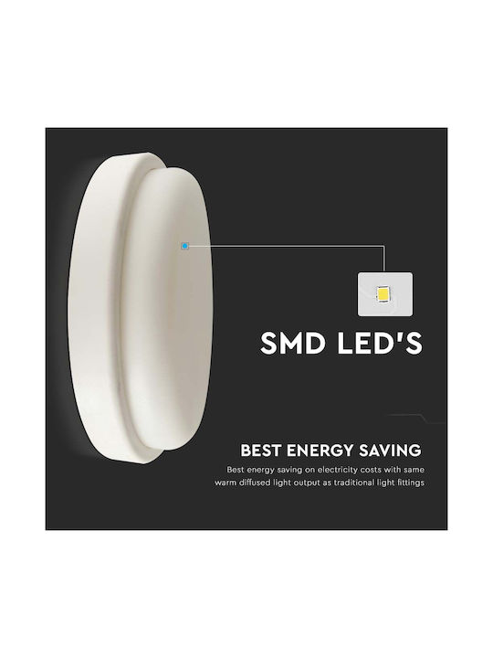 V-TAC Plafonieră de Exterior cu LED Integrat în Culoare Alb 10199