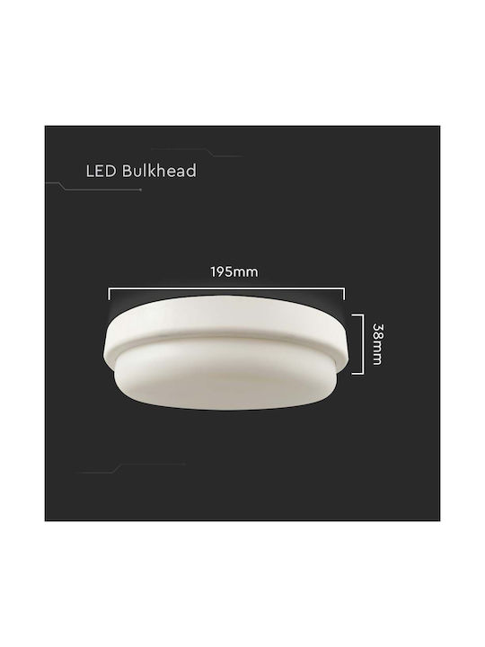 V-TAC Plafonieră de Exterior cu LED Integrat în Culoare Alb 10199