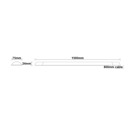 Aca Lighting Batten Rimo Outdoor with Integrated LED 43W 50cm