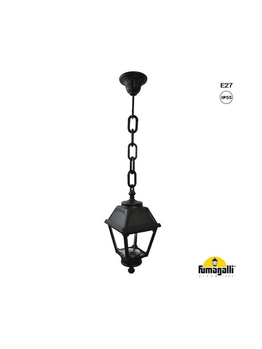 Eurolamp Κρεμαστό Φωτιστικό Οροφής Εξωτερικού Χώρου E27 σε Μαύρο Χρώμα 145-26036