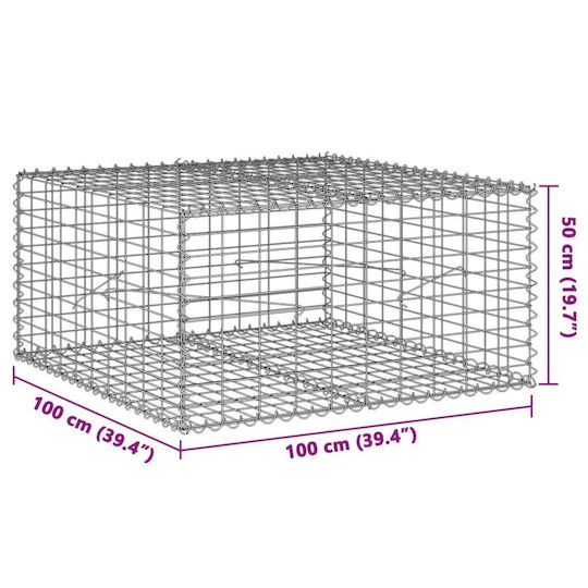 vidaXL Кутия Gabin за Ограда на Градина от Стомана 100x100x50бр 1бр Сребрист