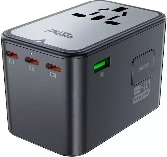 Acefast Multifunctional Travel Z1 Αντάπτορας Πρίζας από Universal σε Universal
