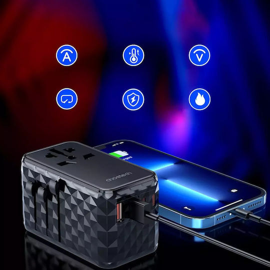Choetech Αντάπτορας Πρίζας σε Universal με 4 Θύρες USB