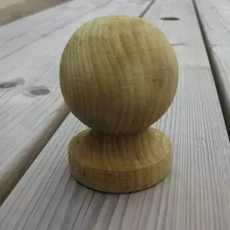 Showood Νο 7 Handlauf für Gartenzaun Ball mit Hals aus Holz 1Stück