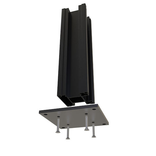 Showood Träger für Gartenzaun aus Aluminium 7.5x7.5x180cm 1Stück Black