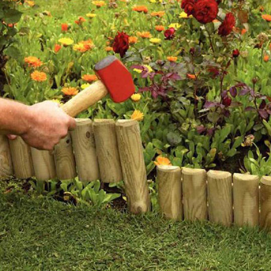 Showood Wooden Garden Border in Beige Color 20cm x 1.05m