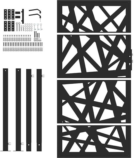 Vidaxl Πύλη Κήπου Μαύρη 105x180 Cm Ατσάλινη Ελαφριά Σχεδίαση Μαύρο