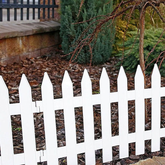 Prosperplast Garden Classic Plastic Fence Railings in White Color 52x60cm 6τμχ