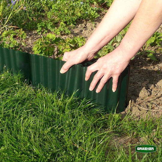 Grasher Plastic Garden Border in Green Color 20cm x 9.0m
