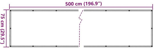 vidaXL Sonnensegel Weiß auf Rolle Mit Hoop & mit PVC-Beschichtung 0.75x5m