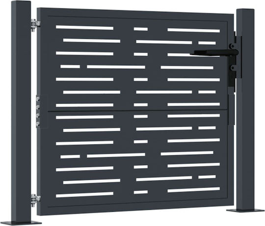 vidaXL Metal Fence Gate in Gray Color 80cm x 1.05m