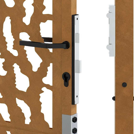 Vidaxl Gartentor 105x105 cm Rostfreier Stahl Schienen-Design Braun