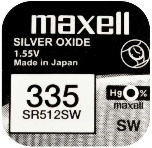 Maxell Sr512 Sw 335 Silver Button Battery 1.55v