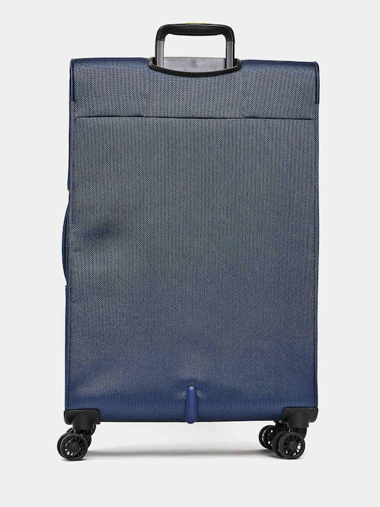 Mandarina Duck Zephyr Valiză Mare De Călătorie Din Material Textil Albastră Cu 4 Roți Înălțime 78 Cm