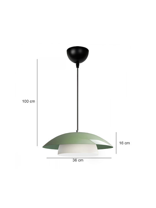 Megapap Eliora Κρεμαστό Φωτιστικό Πράσινο με Ντουί E27 36x36x100εκ.
