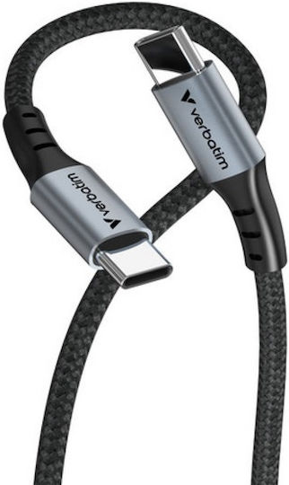 Verbatim Geflochtenes USB 2.0 Kabel USB-C männlich - USB-C 60W PD Schwarz 1.2m 31845