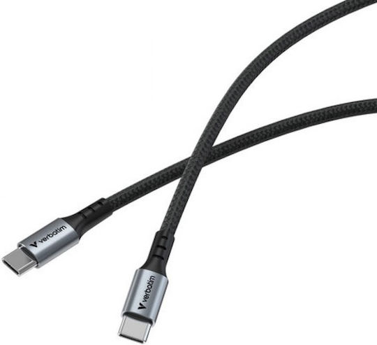 Verbatim Geflochtenes USB 2.0 Kabel USB-C männlich - USB-C 60W PD Schwarz 1.2m 31845