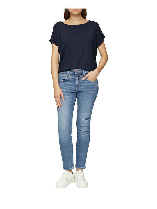 Red Label Women's Short Sleeve Blue Blouse