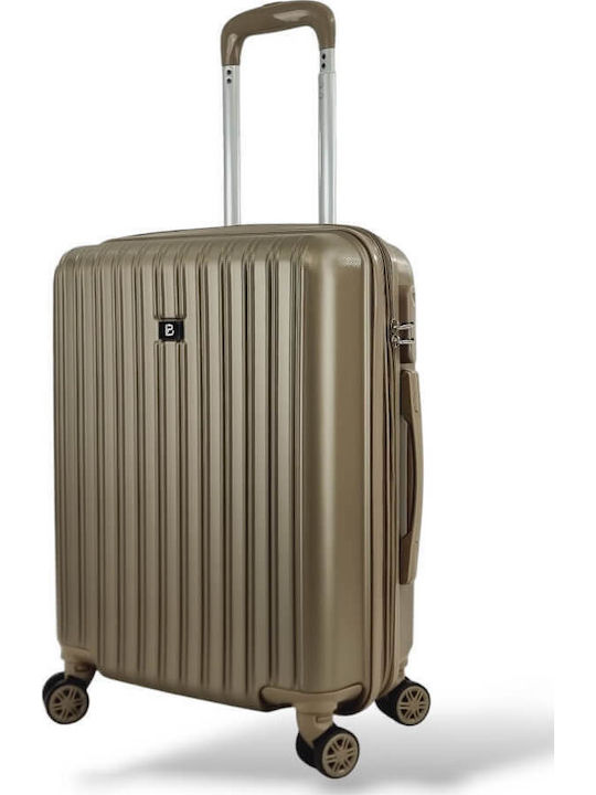 Playful Bags Cabin Travel Suitcase Hard Gold with 4 Wheels Height 55cm
