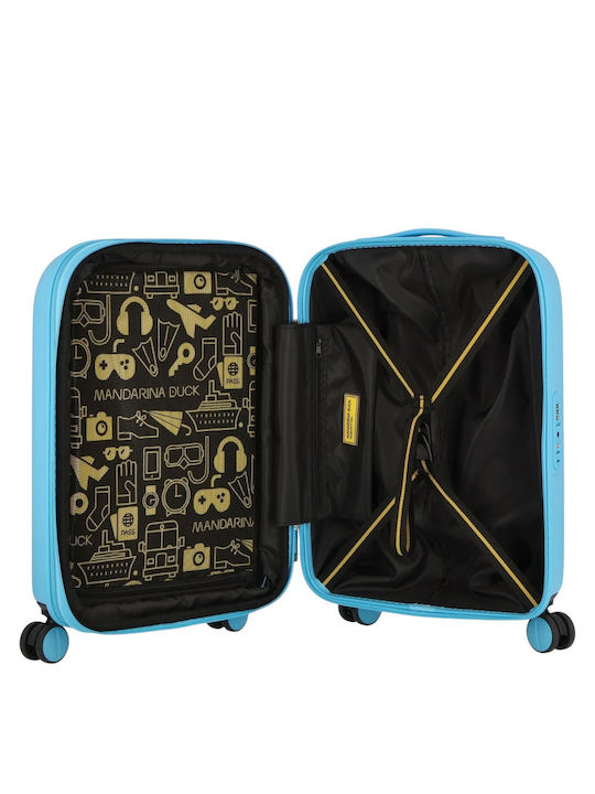 Mandarina Duck Logoduck+ Valiză De Călătorie De Cabină Tough Albastră Deschisă Cu 4 Roți Înălțime 55 Cm