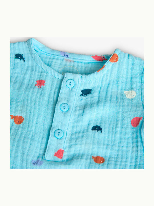 Boboli Baby Bodysuit Short-Sleeved Blue