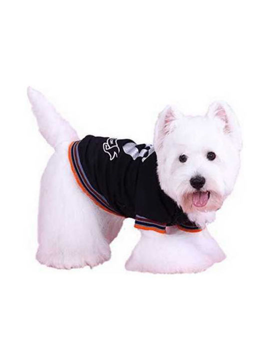 Doggy Dolly Μπλούζα Big Black Μαύρη Μπλούζα Κουκούλα Στάμπα Ριγέ Χρωματιστά Μανίκια W112 Small Doggy Dolly 8858840804317
